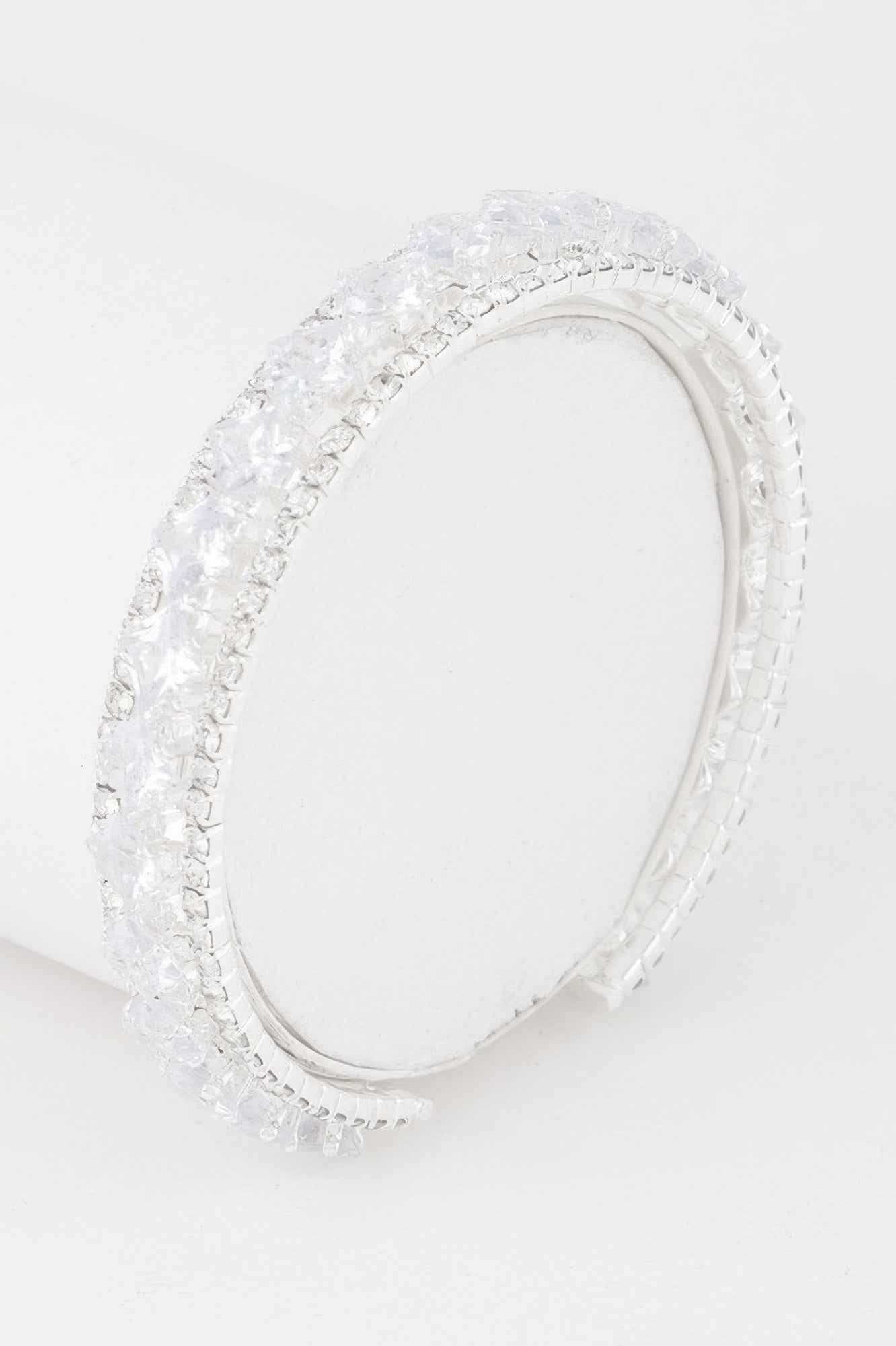 Classic Cubic Rhinestone Cuff Bracelet