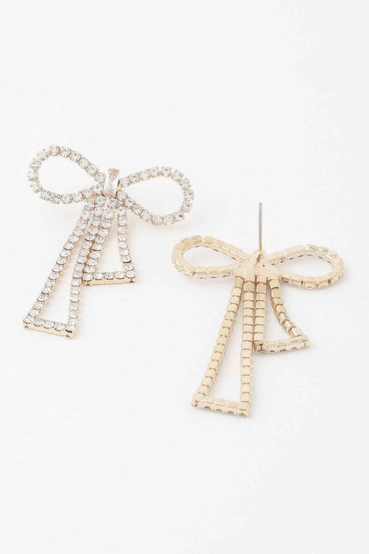 Infinity Bow Rhinestone Earrings