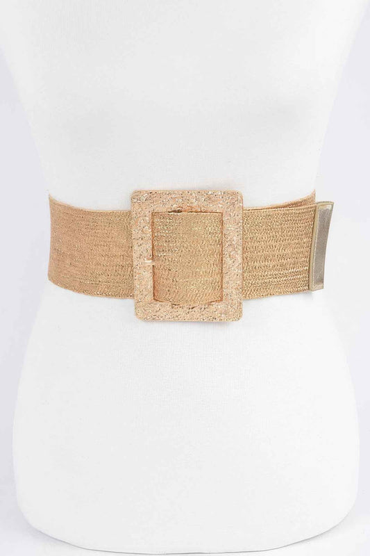 Wide Metal Buckle Clear Belt