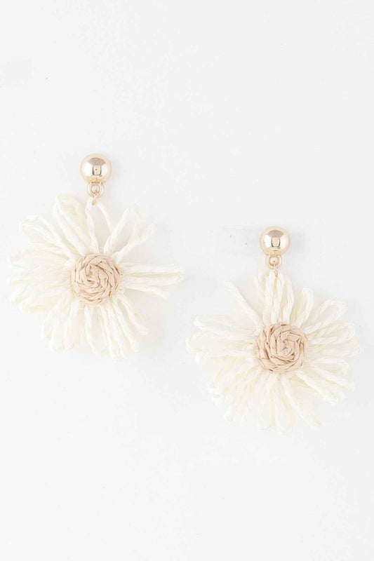 Cute Tweed Flower Earrings