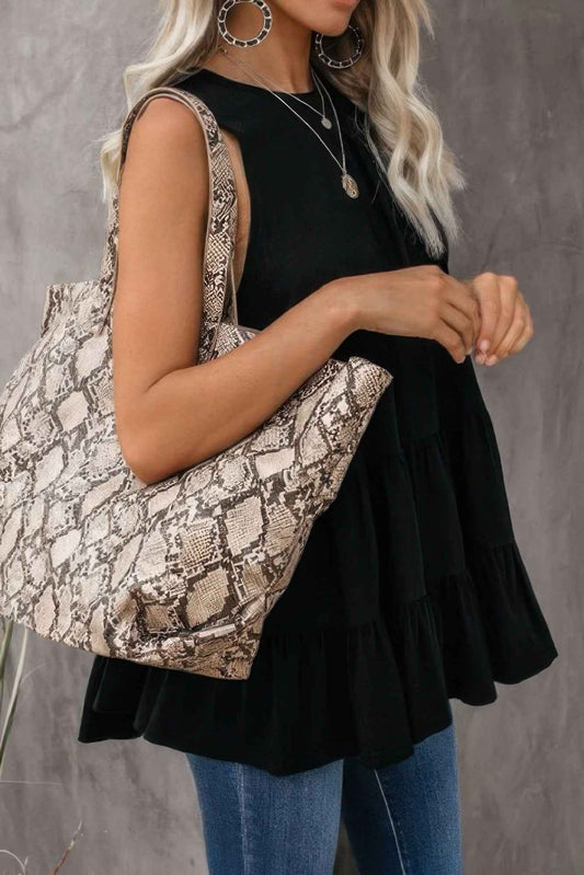 Sleeveless Loose Ruffle Hem Flared Tunic Top