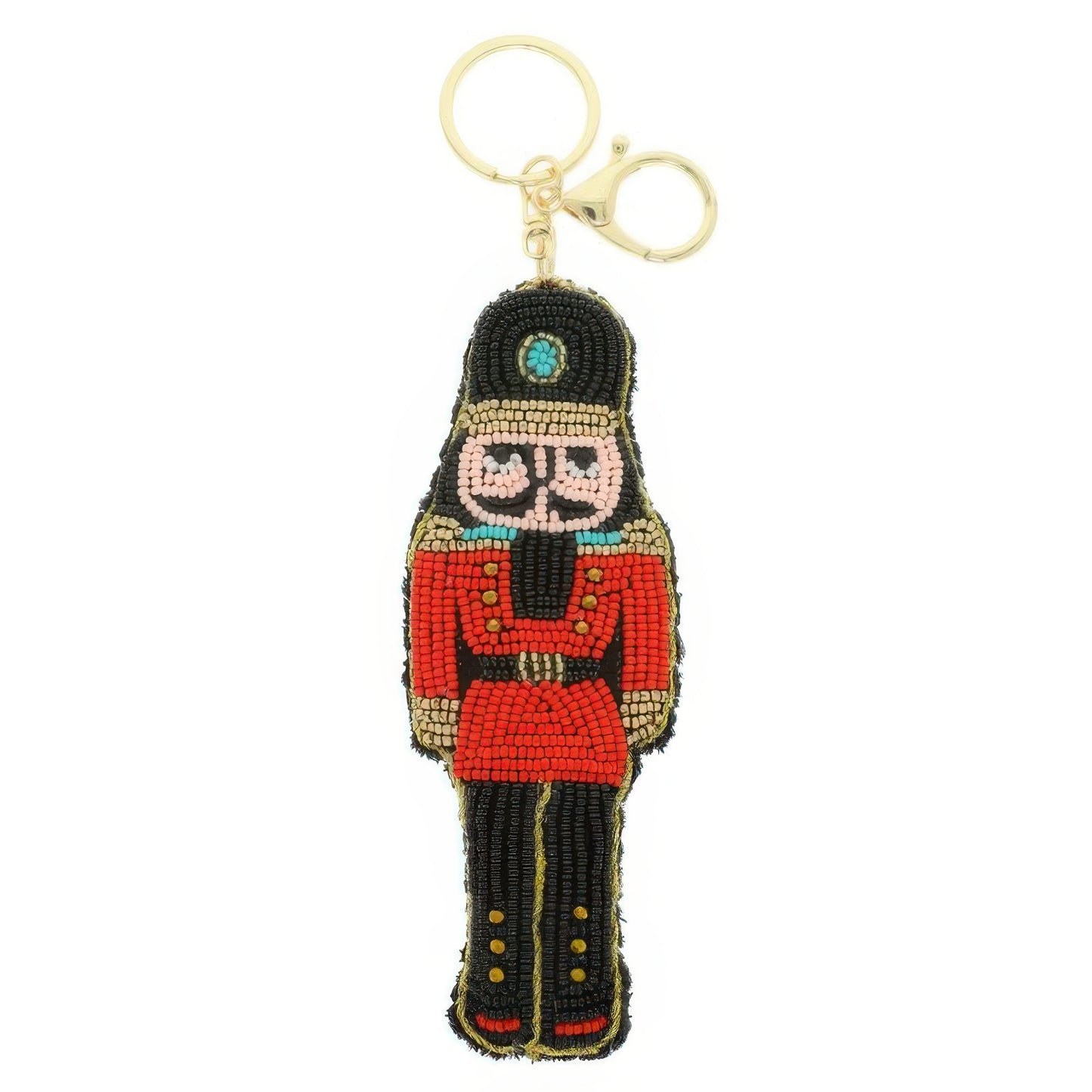 Christmas Nutcracker Seed Beaded Keychain - It's a Girly Place