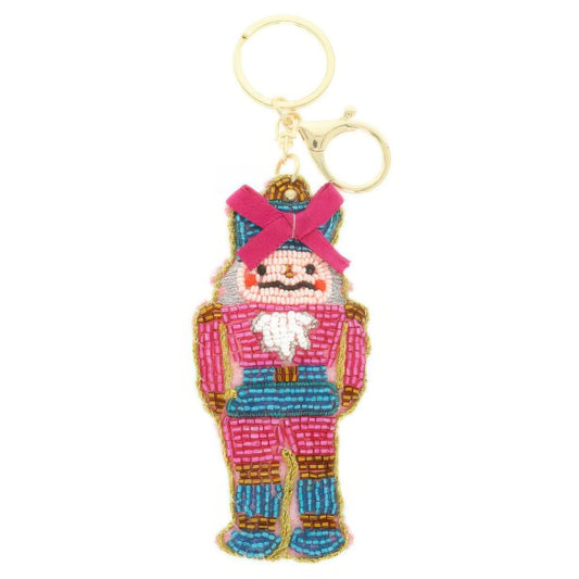Christmas Nutcracker Seed Beaded Keychain - It's a Girly Place