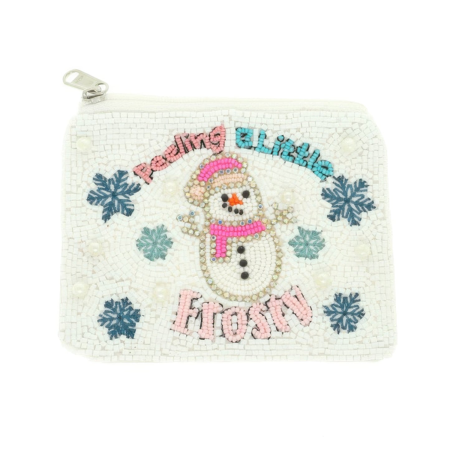 Christmas Snowman Beaded Coin Bag - It's a Girly Place