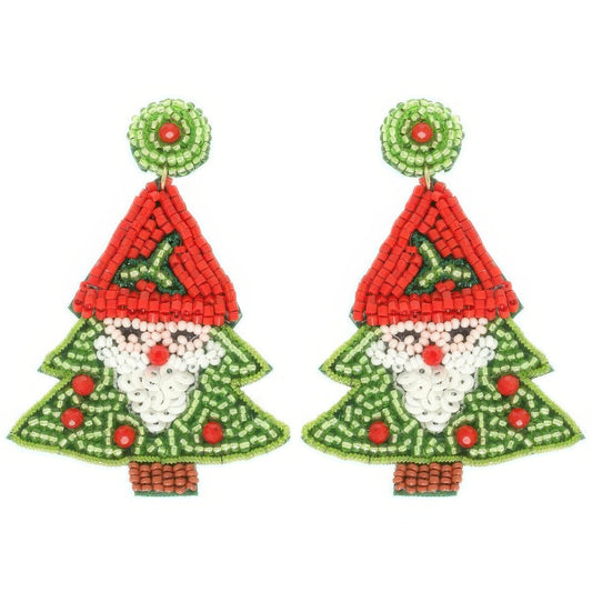 Christmas Santa Tree Post Earrings - It's a Girly Place