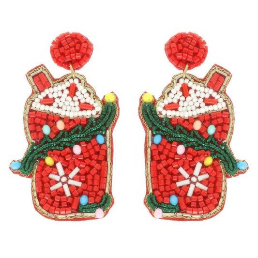 Christmas Santa's Cup Post Earrings - It's a Girly Place