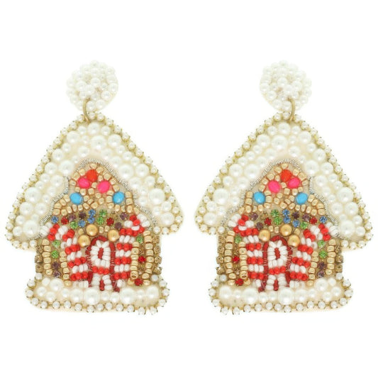 Christmas Gingerbread House Post Earrings - It's a Girly Place