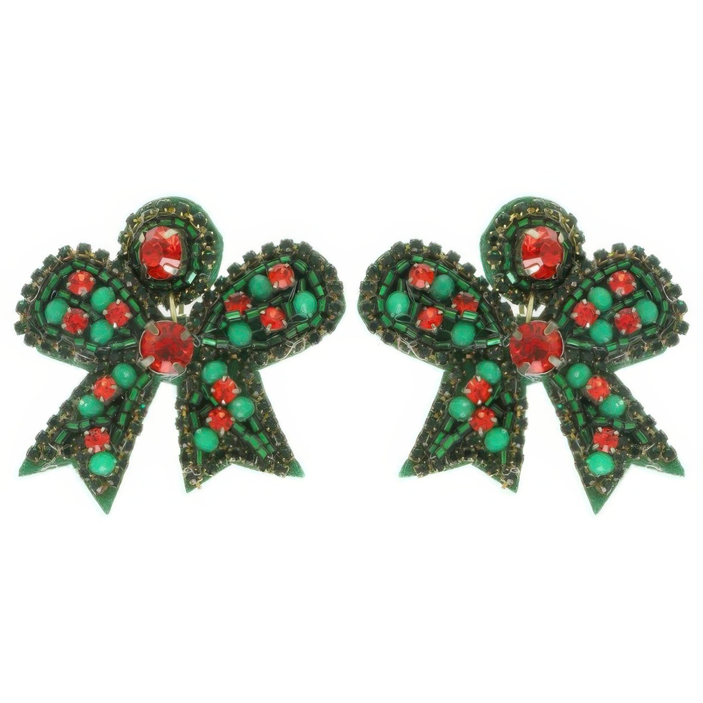 Christmas Bow Post Dangle Earrings - It's a Girly Place