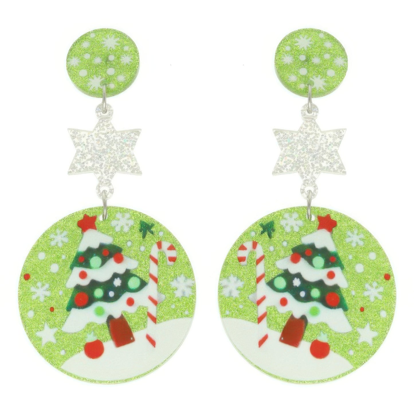 Christmas Tree Ornament Post Dangle Earrings - It's a Girly Place