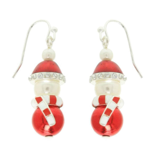 Christmas Enamel Santa Bell Dangle Earrings