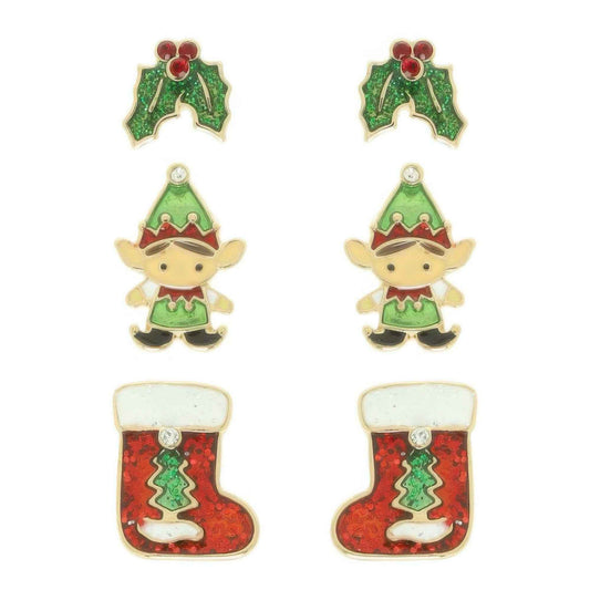 Christmas Theme Assorted Multi Pair Earring Set