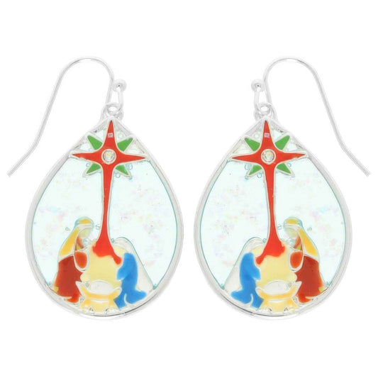 Christmas Nativity Theme Teardrop Earrings