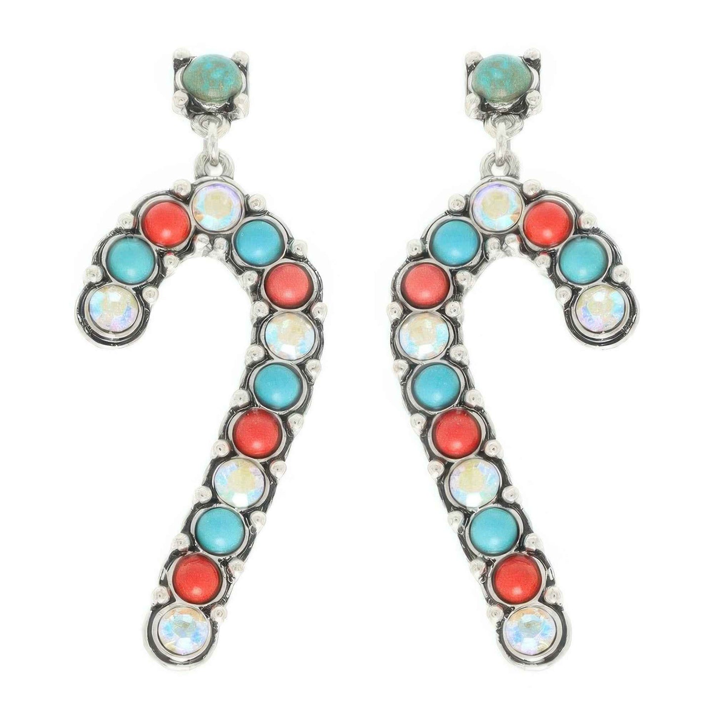 Western Christmas Candy Cane Post Earrings