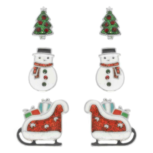 Christmas Theme Assorted Multi Pair Earring Set