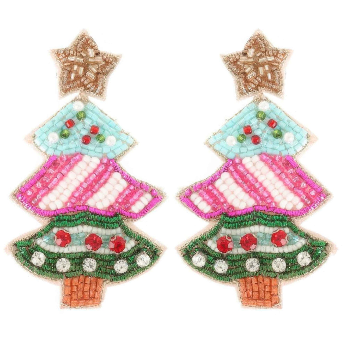 Christmas Tree With Star Topper Post Earrings