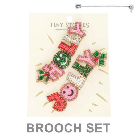 2pc Christmas Theme Brooch Pin Set