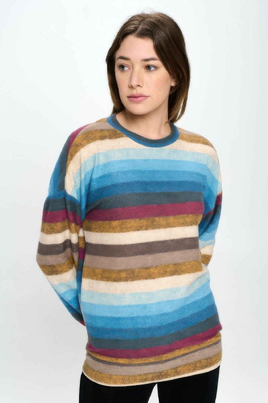 Terry Brushed Round Nk Long Sleeve W/ Pocket Top