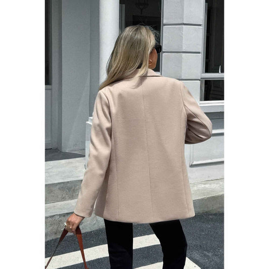 Solid Notch Lapel Single Breasted Blazer