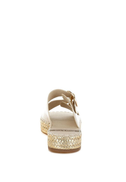 Miova Metallic Buckle Detail Espadrille Flatforms