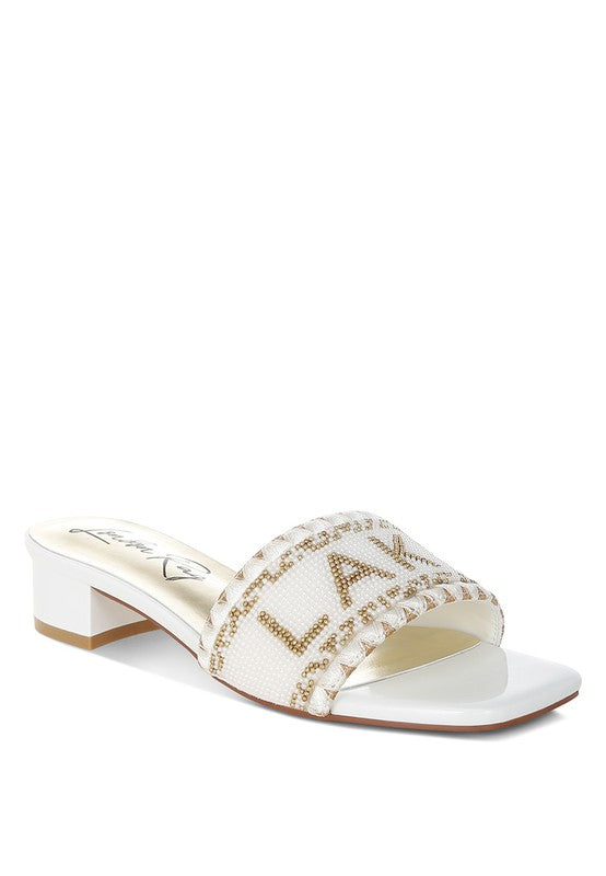 Vacay Babe Lake Como Beaded Slip-On Heels