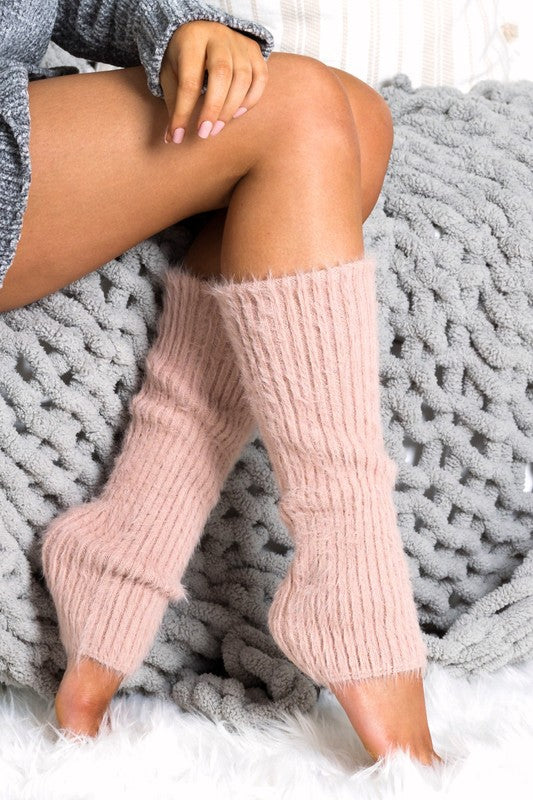 Cozy Eyelash Knit Leg Warmers – Soft Fuzzy Winter Cottagecore Layering Accessories