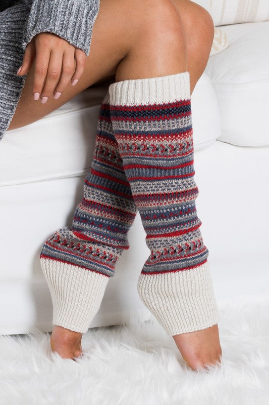 Cozy Short Fair Isle Knit Legwarmers – Soft Winter Cottagecore Layering Accessory