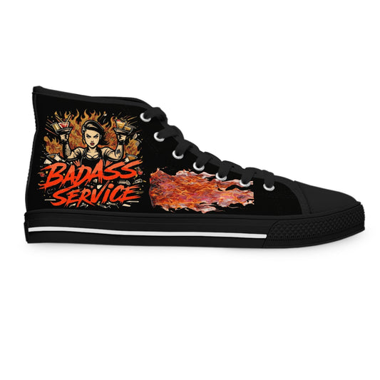 Bad Ass Service Womens Black High Top Sneakers
