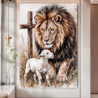 Lion And Sheep Faith Wall Art II