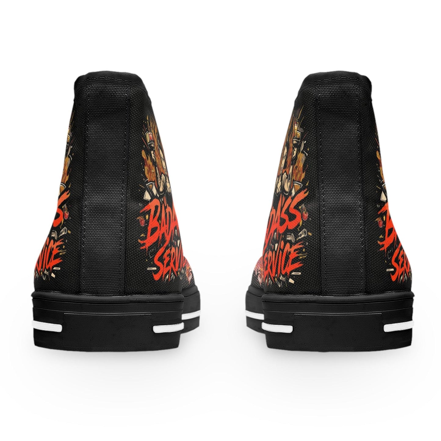 Bad Ass Service Womens Black High Top Sneakers