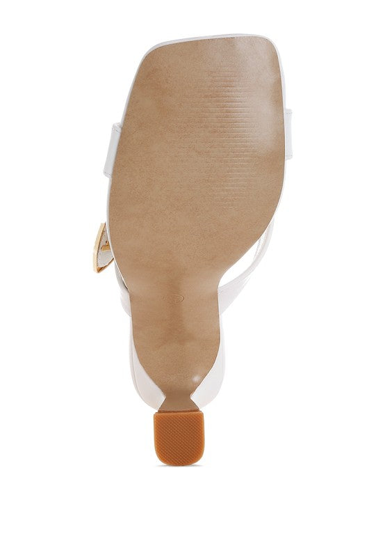 Mohaya Engraved Metallic Buckle Sandals