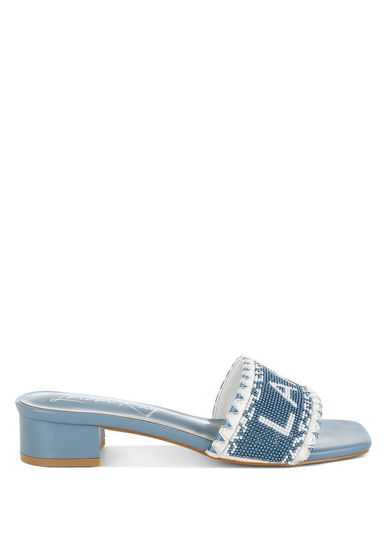 Vacay Babe Lake Como Beaded Slip-On Heels