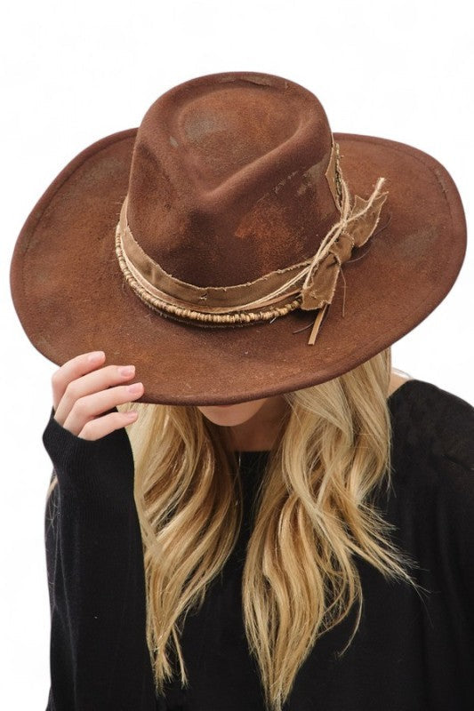 Distress Vintage Shapable Fedora Cowboy Hat