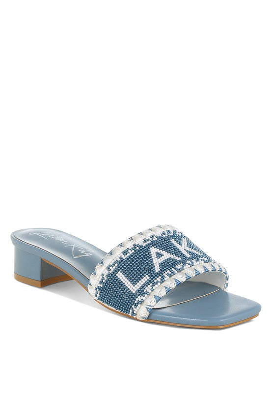 Vacay Babe Lake Como Beaded Slip-On Heels