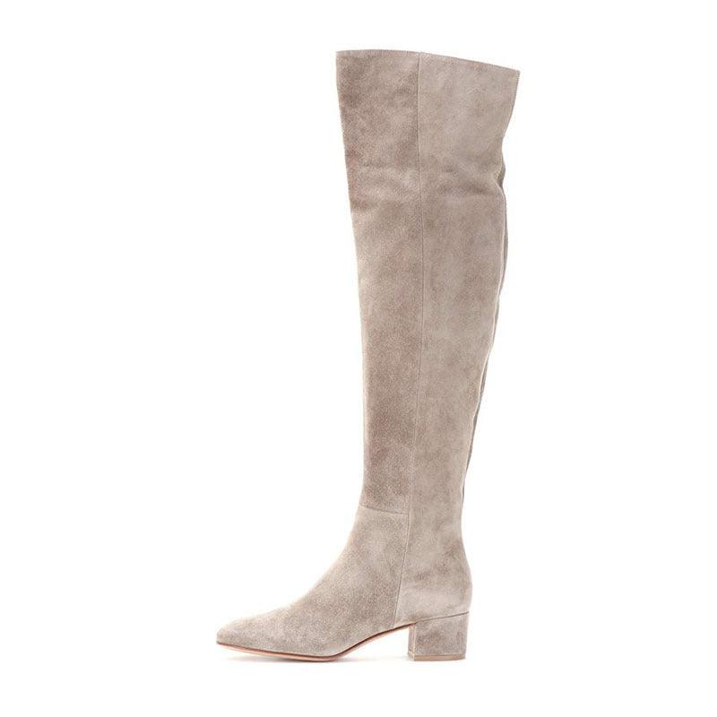 Desert Rose Suede Over the Knee Boots for Cowgirl Fashion - Comfortable & Stylish