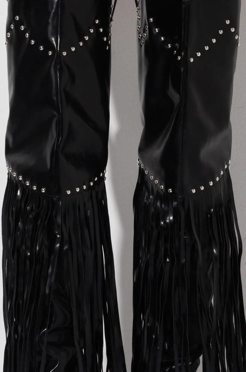 Vintage Fringe Over-the-Knee Boots