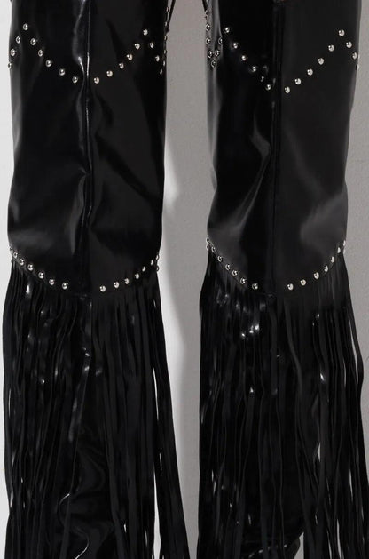 Vintage Fringe Over-the-Knee Boots
