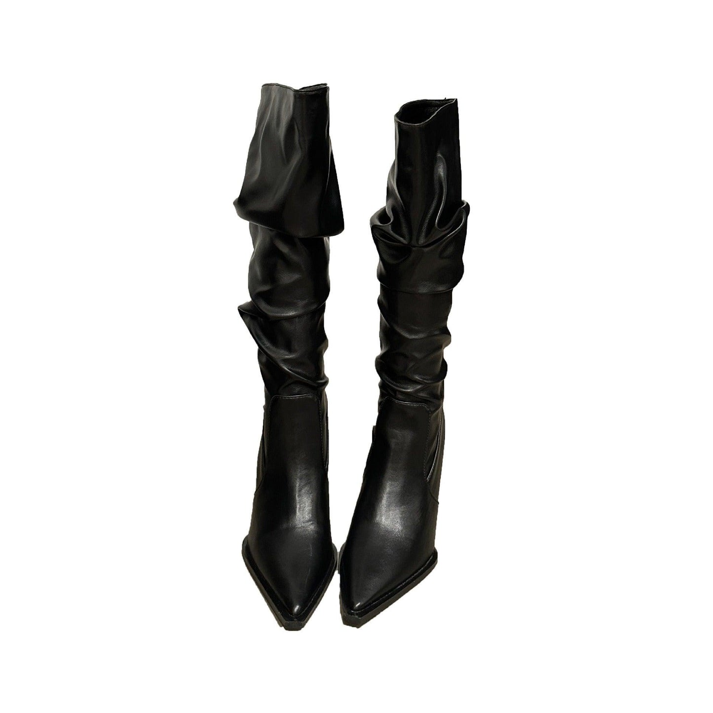 LuxSnakeskin Pointed Toe Knee High Boots