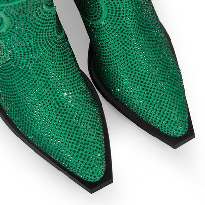 Women’s Rhinestone Encrusted Bootie Style Cowboy Boots