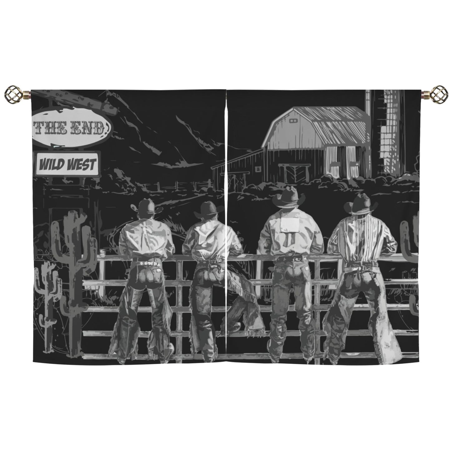 Ranching Curtains Window 28"x 40" (2-Piece) Made in America