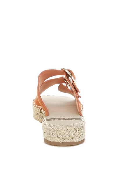 Kuopa Genuine Soft Leather Espadrille Flatform