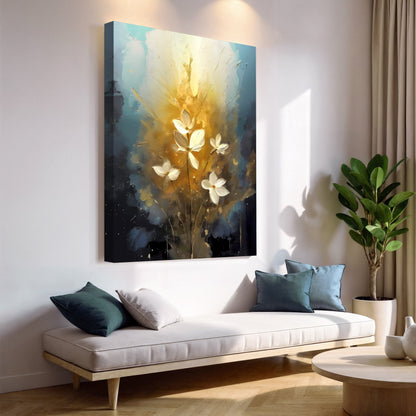 Golden Glow Elegant Flower Wall Art