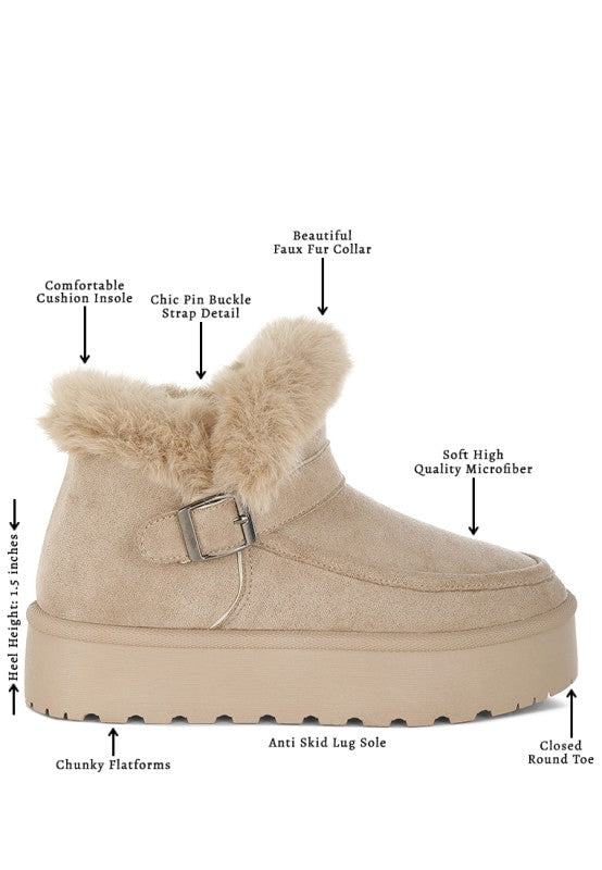 Linka Pin Buckle Detail Snow Boots