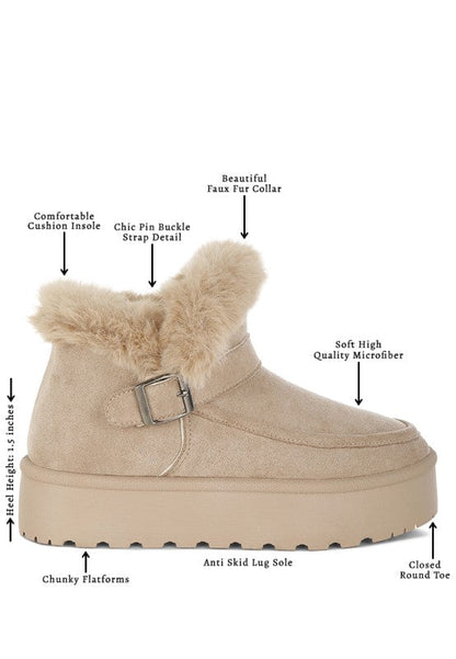 Linka Pin Buckle Detail Snow Boots