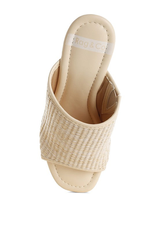 Marengo Raffia Wooden Clogs