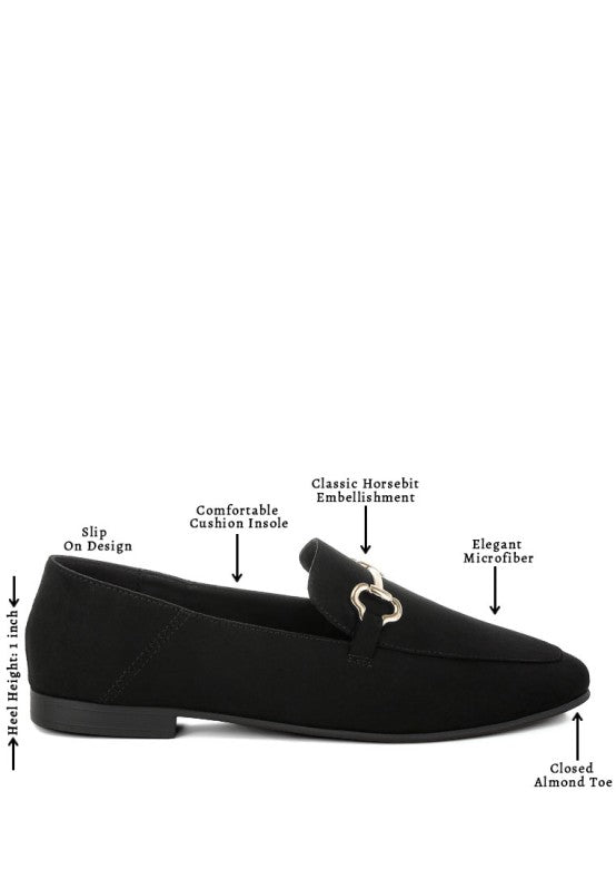 Noltas Horsebit Embellished Flat Loafers