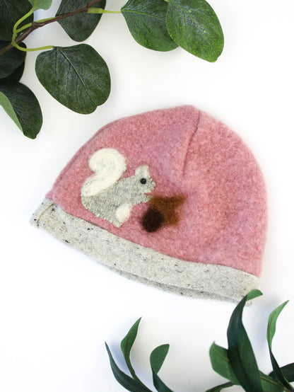 Squirrel Cashmere Hat - Newborn