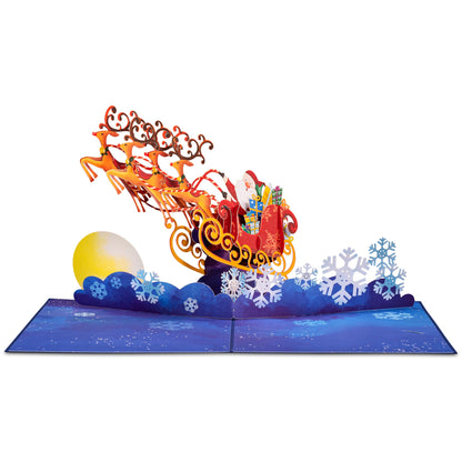 Santa Sleigh Christmas Pop Up Card