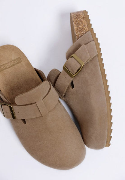 Ratiha Buckle Accent Slip-On Footbed Mules