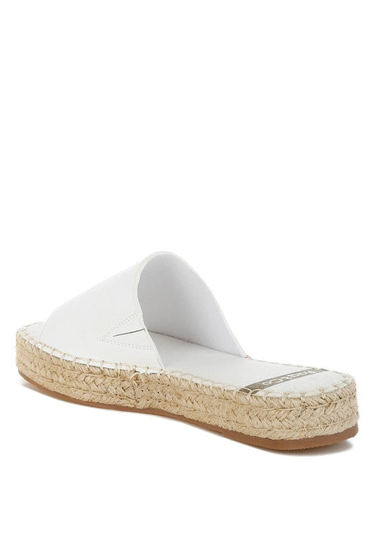 Scalar Genuine Soft Leather Espadrille Flatforms