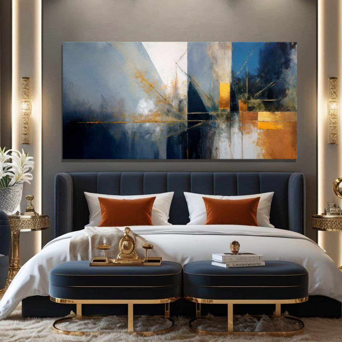 Abstract Geometric Lines Wall Art III